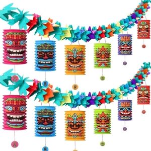 Yuxung 14 Pcs Hawaiian Luau Party Decorations For Wall 10ft.